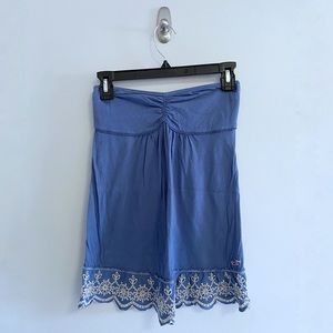 Hollister Strapless Embroidered Periwinkle Blouse